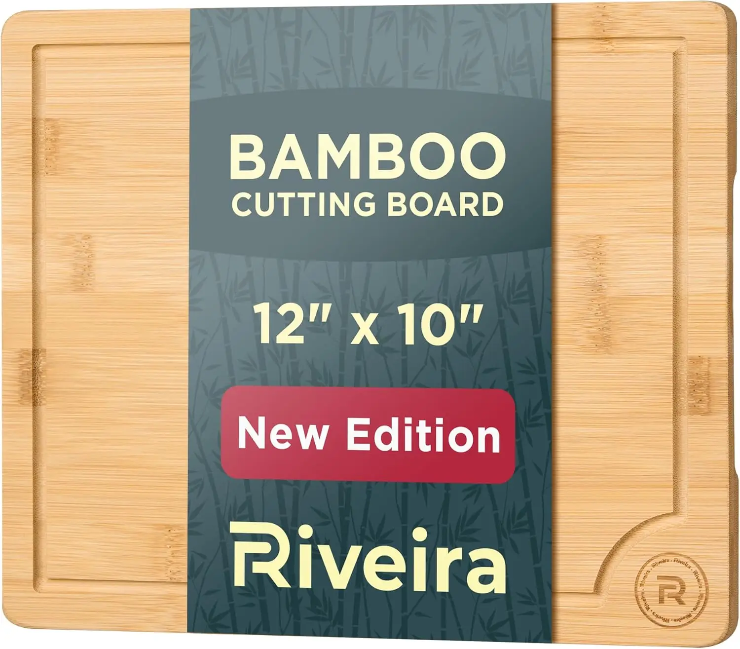 Bamboo Cutting Board 10 x 12 Extra Large Kitchen Wooden Board with Juice Grooves and Handle High-Quality Natural Bamboo Gourmet