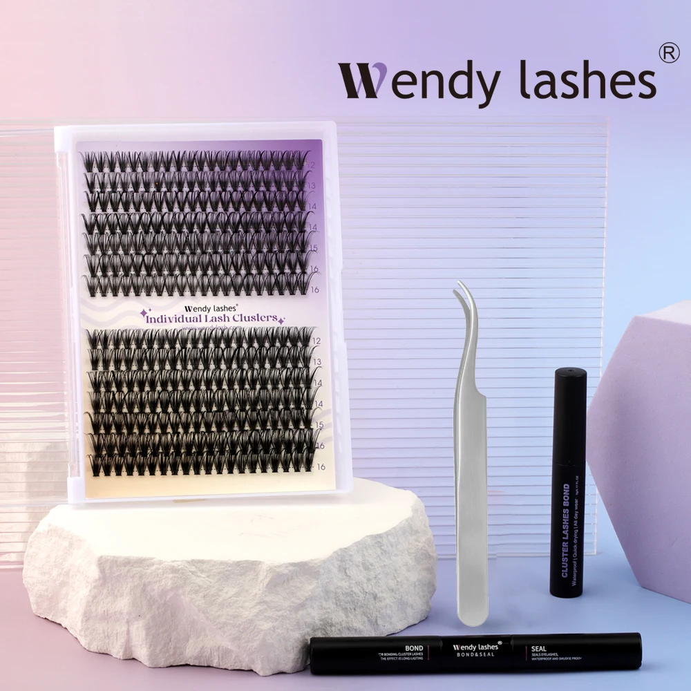 Wendy Lashes 12 Reihen großes Tablett 10D+20D/30+40D Mix DIY Cluster Weiche Wimpernverlängerung Gemischtes Tablett Faux Mink Lash Cluster Wimpern