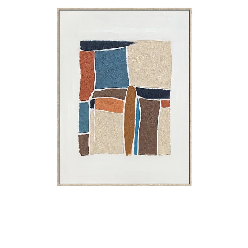 

Modern simple abstract decorative paintings, geometric color block homestay murals, living room hanging paintings