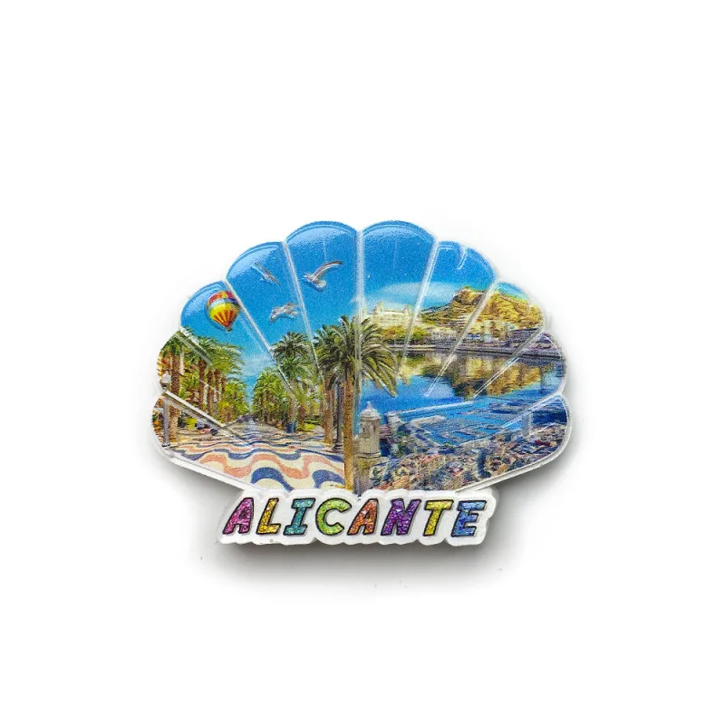 

Creative Shell Scenery Magnetic Fridge Magnets from Alicante, Spain, Travel Souvenirs, Home Decorations