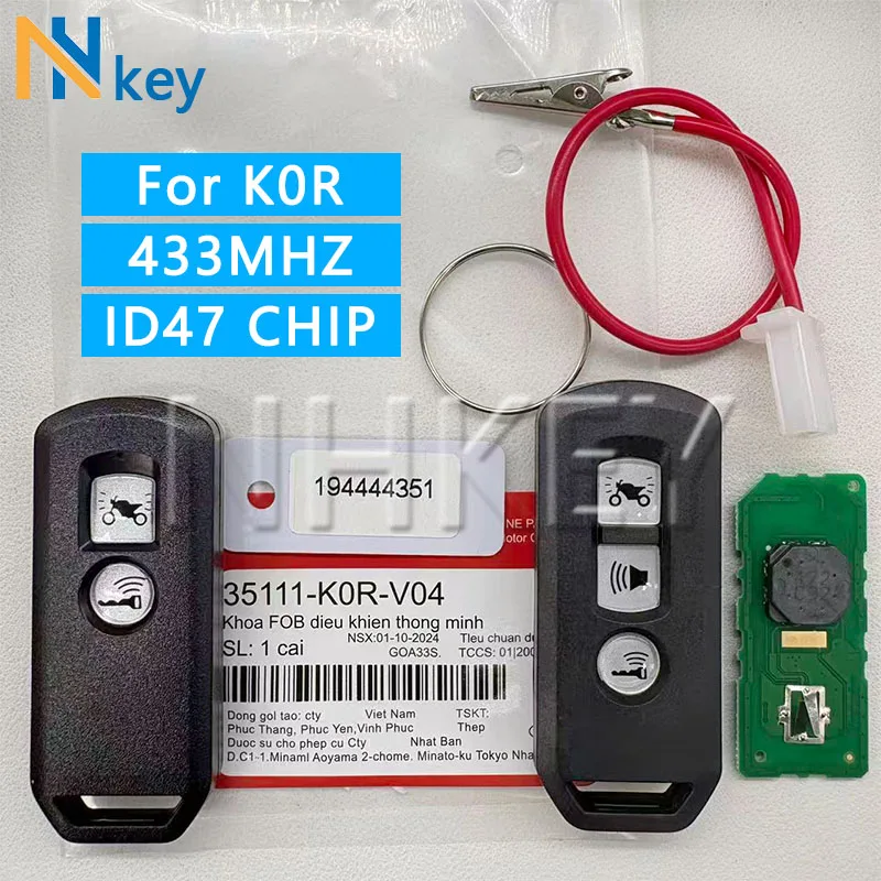 NH Key Aftermarket 35111-K0R-V04 Motorcycle Remote Key 47 Chip 433.92MHz For Motorcycle Pcx 150 Adv 150 PCX160 Forza 350 NSS350