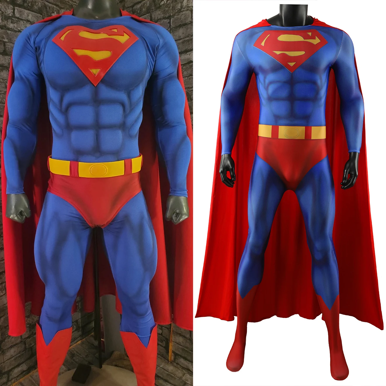 

Superhero Man Cosplay Kal El Costume Superhero 3D Printed Bodysuit Super Man Clark Kent Spandex Outfit Cosplay Halloween Costume