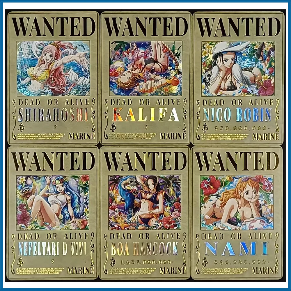 Anime One Piece DIY ACG Wanted Perona Nico Robin Hancock Boys Game Toys Collectible Cards Christmas Birthday Gifts Board Game