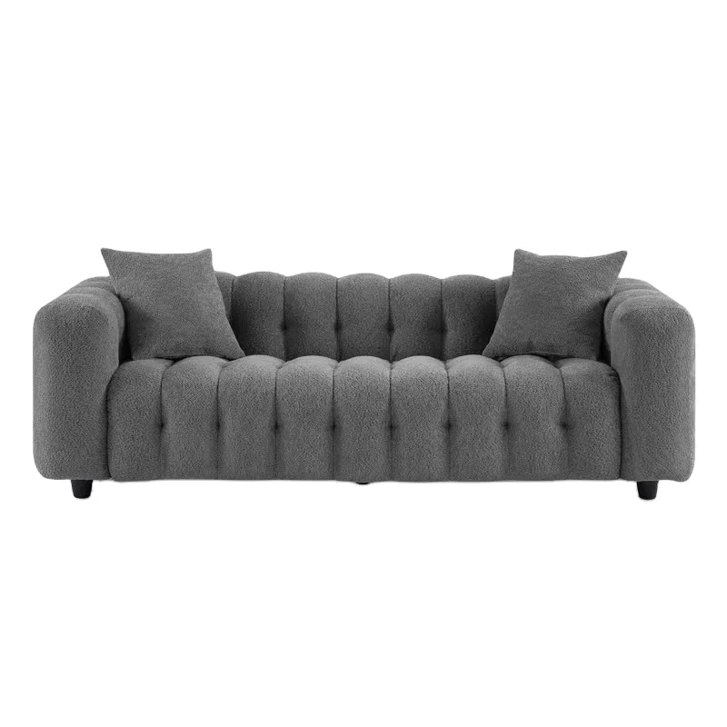 

Luxury Neoclassical Velvet Sofa Living Room Premium Fabric Villa Apartment with Eye-catching Button Detail