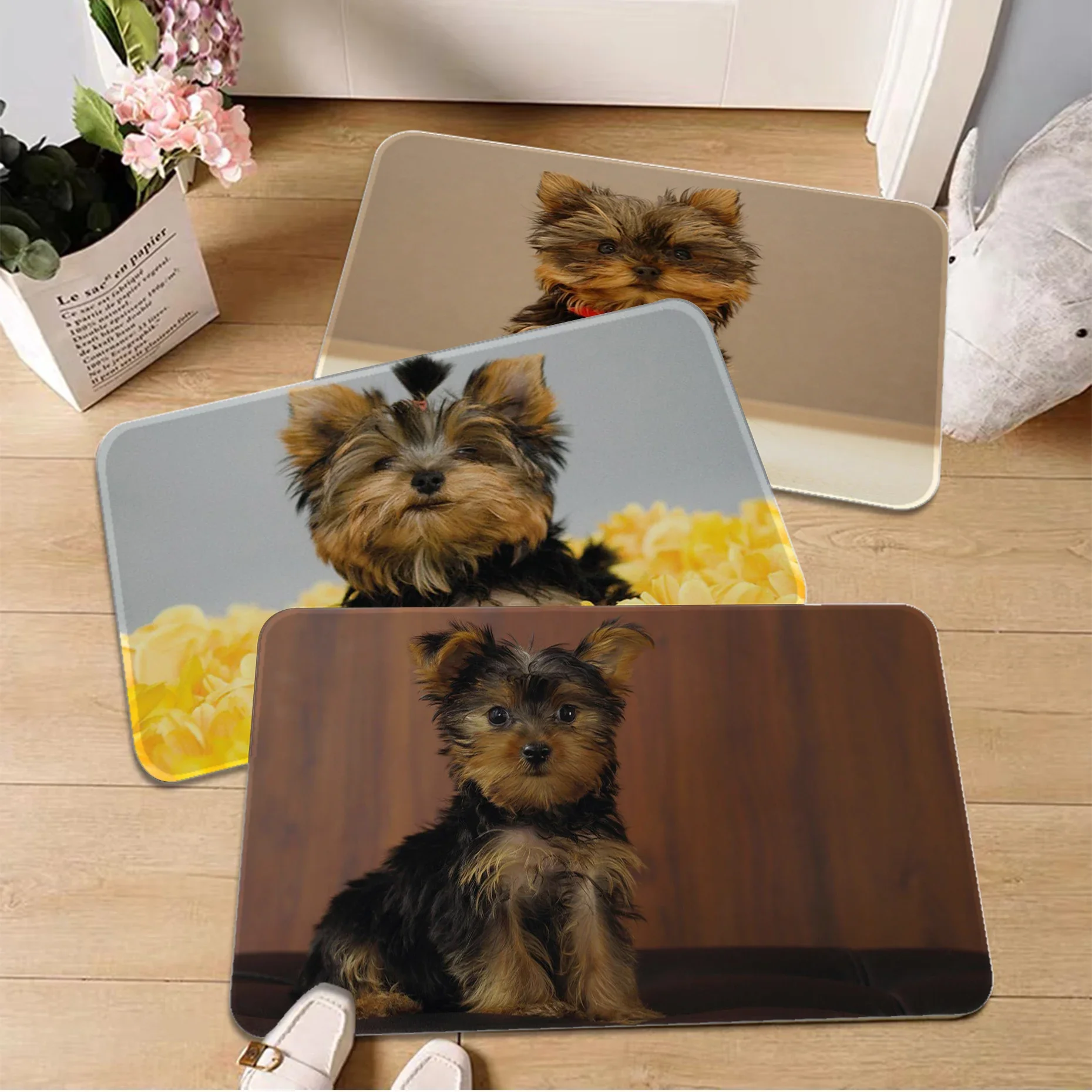 

Yorkshire terrier dog puppy Floor Mat Bath Mat Nordic Style Home Doormat Bathroom-Toilet Mats Bedroom Welcome Doormat