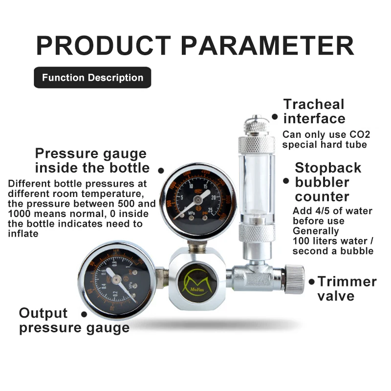 Akwarium CO2 Regulator magnetyczny elektromagnetyczny zawór zwrotny kontrola CO2 zmniejszająca ciśnienie akwarium licznik babelków akcesoria