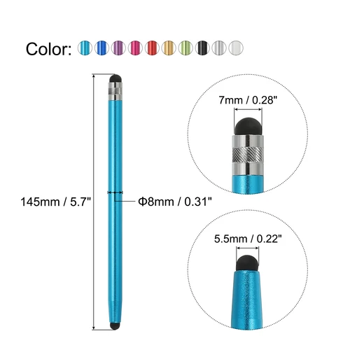 Imagen 2 del producto Bolígrafos ópticos para pantallas táctiles, puntas de goma duales, lápiz capacitivo Universal para teléfono móvil, tableta, sensibilidad de precisión, 3/5 Uds.