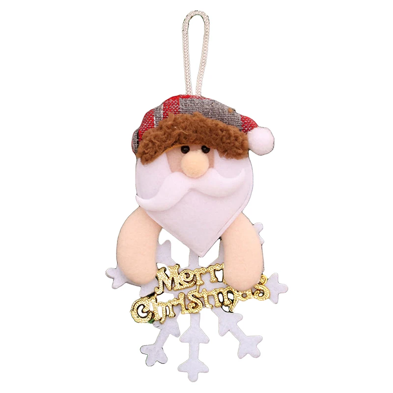 Christmas Tree Plush Ornaments Classic Santa Snowman Reindeer Snowflake Bear Dolls Hanging Pendants for Home