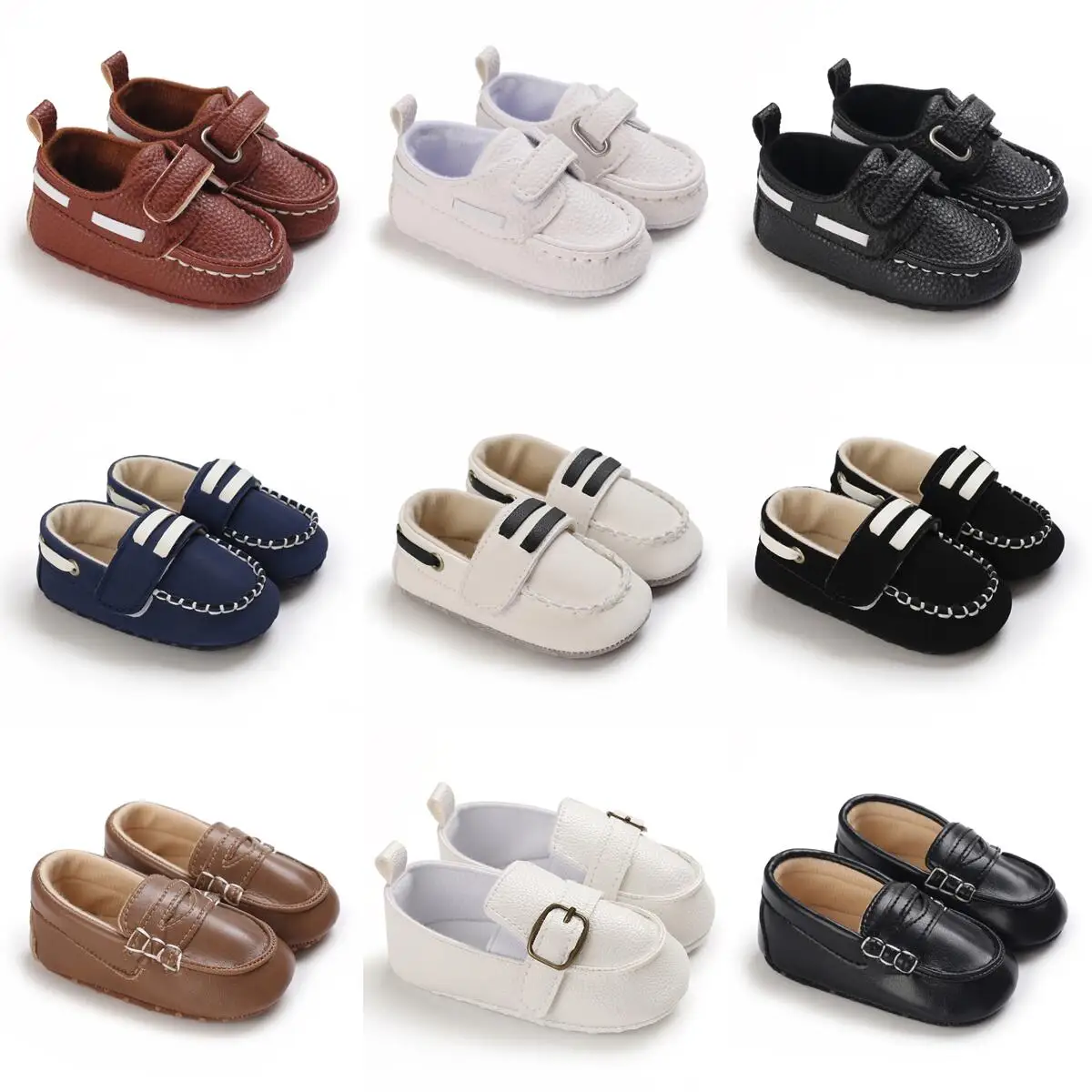 Classic Fashion Boys And Girls Flat Walking Shoes Loafers Canvas Non-slip Shoes For Newborn Babies First Walker Walking Shoes