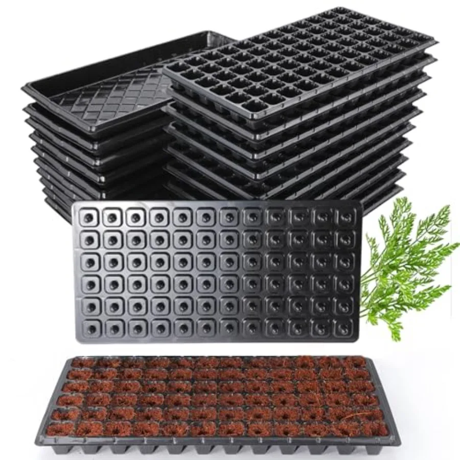 

20Pack,10 Pack Nursery Starting with Base Tray, 72 Hole Soil Digger for Setting Out Quickly, Seedling Planting Tray, Germinatio