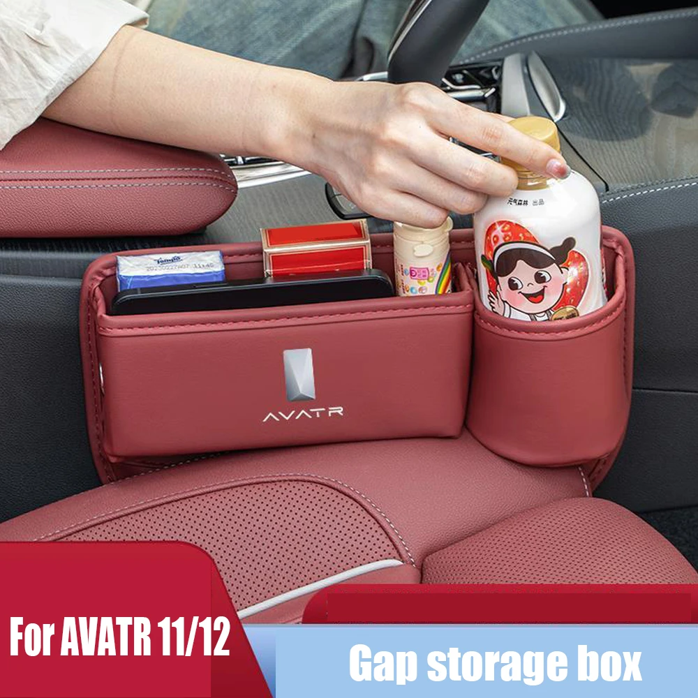 

For Changan AVATR 11 AVATR 12 Leather Car Central Console Seat Slit Storage Box paper bag Organizer Storage Knapsack Trim