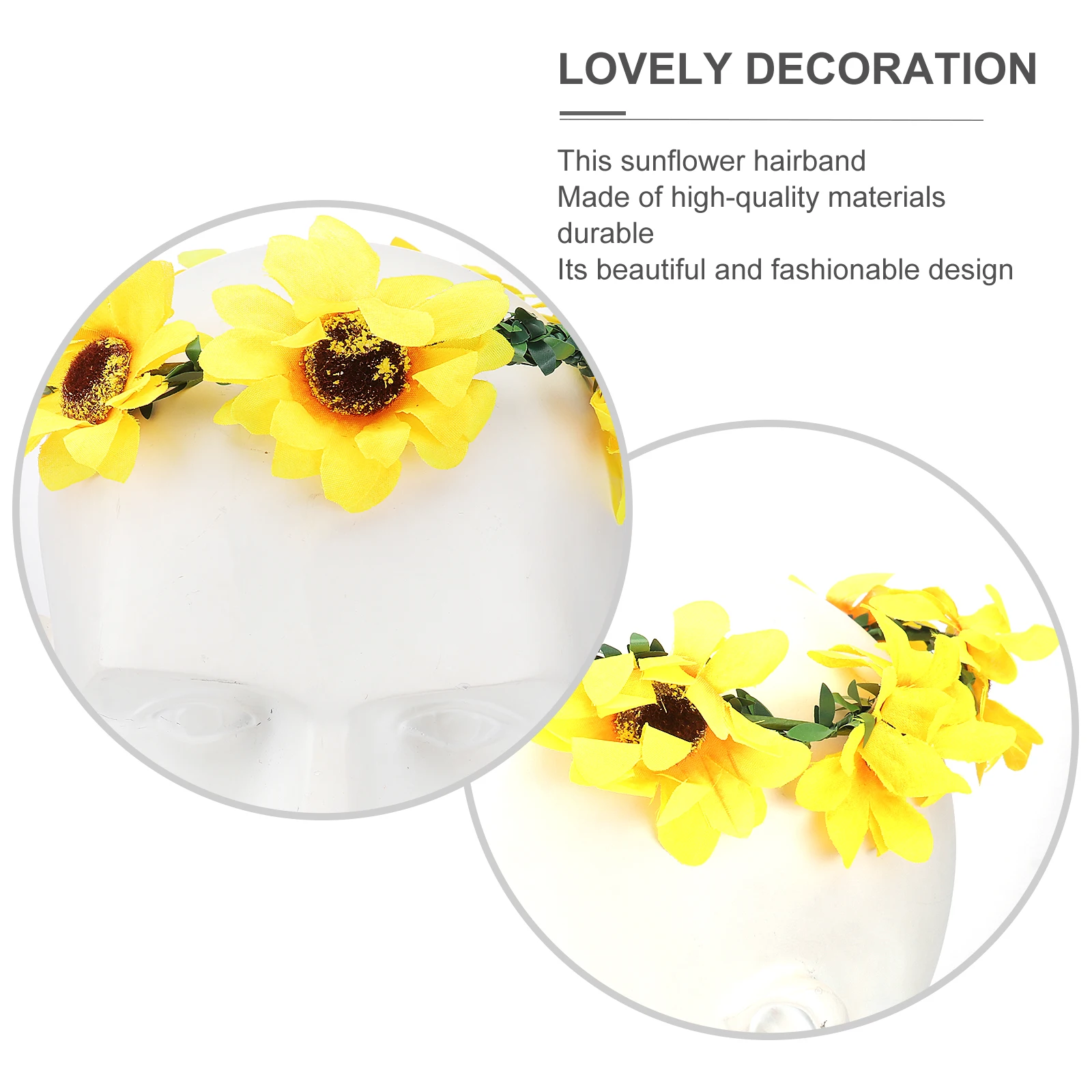 

Sunflower Hair Accessories Beautiful Stylish Design Women Headband for Bride Floral Headpiece Wedding Party Travel Holiday