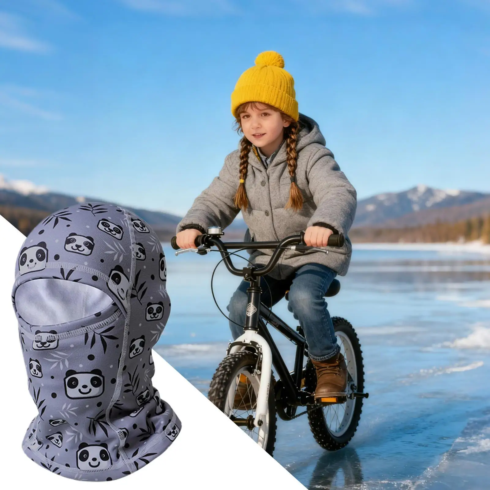 Children's Neck Gaiter Soft Elastic Windproof Warmer Winter Face Warmer For Boy Girl Children Skiing Riding Bike Climbing Sport