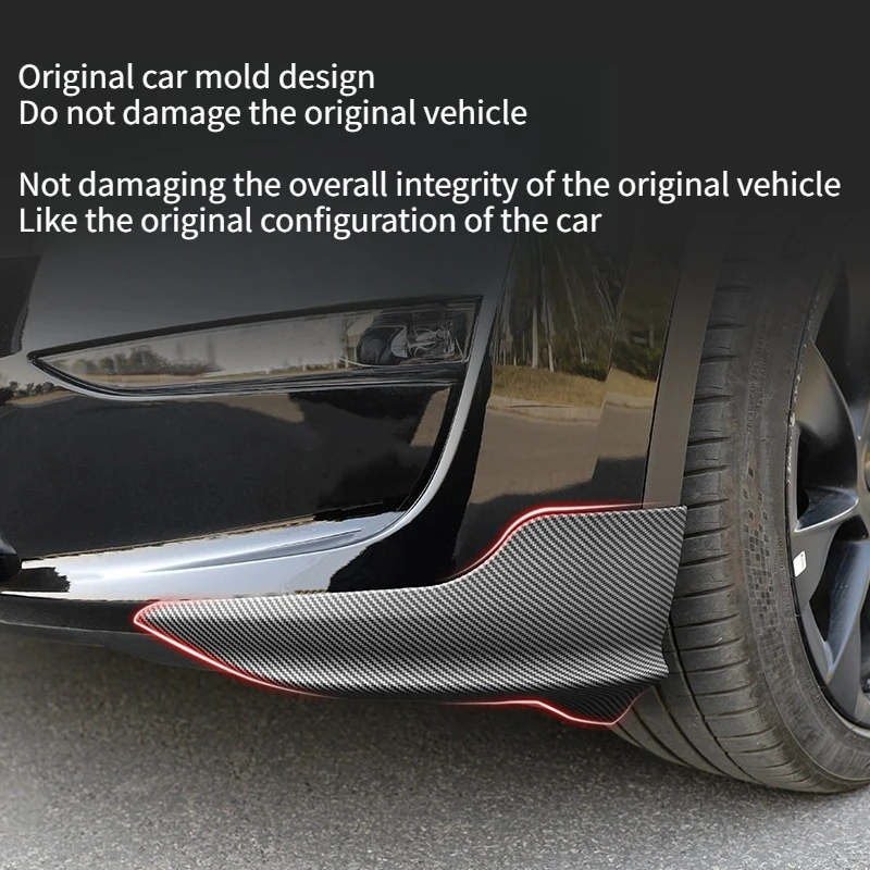 

Front Bumper Protector for Tesla Model 3 Model Y 2019-2024 Anti Collision Strips Corner Guard Bumper Lip Protector Accessories
