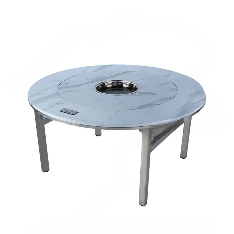 Imitation Baiyan 304 stainless steel dining table Internet celebrity hot pot restaurant buffet restaurant food stall commerc