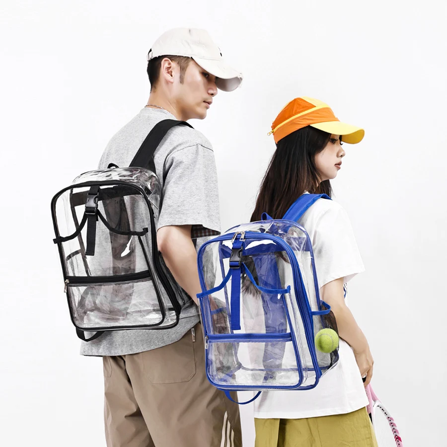 

PVC Transparent Shoulder Bag Daypack Unisex Rucksack A4 Size Backpack Multifunctional Waterproof Male Female Travel Knapsack Sac