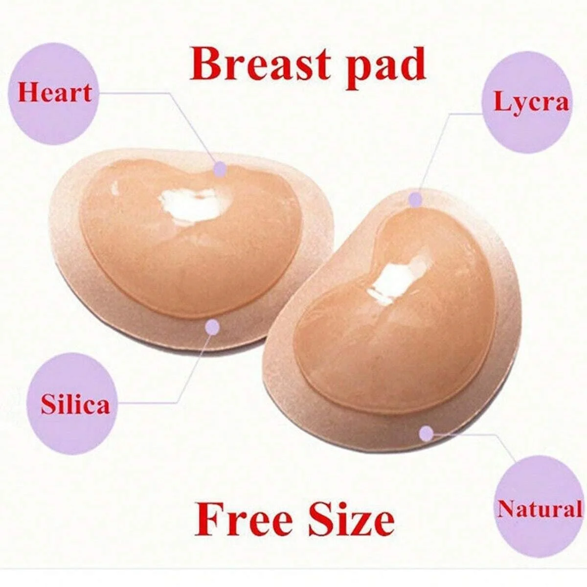 1 Pair Bra Pads Inserts Sticky Bra Push Up, Silicone Adhesive Breast Lift Waterproof Padding for Women Sports Swimsuits Bikini