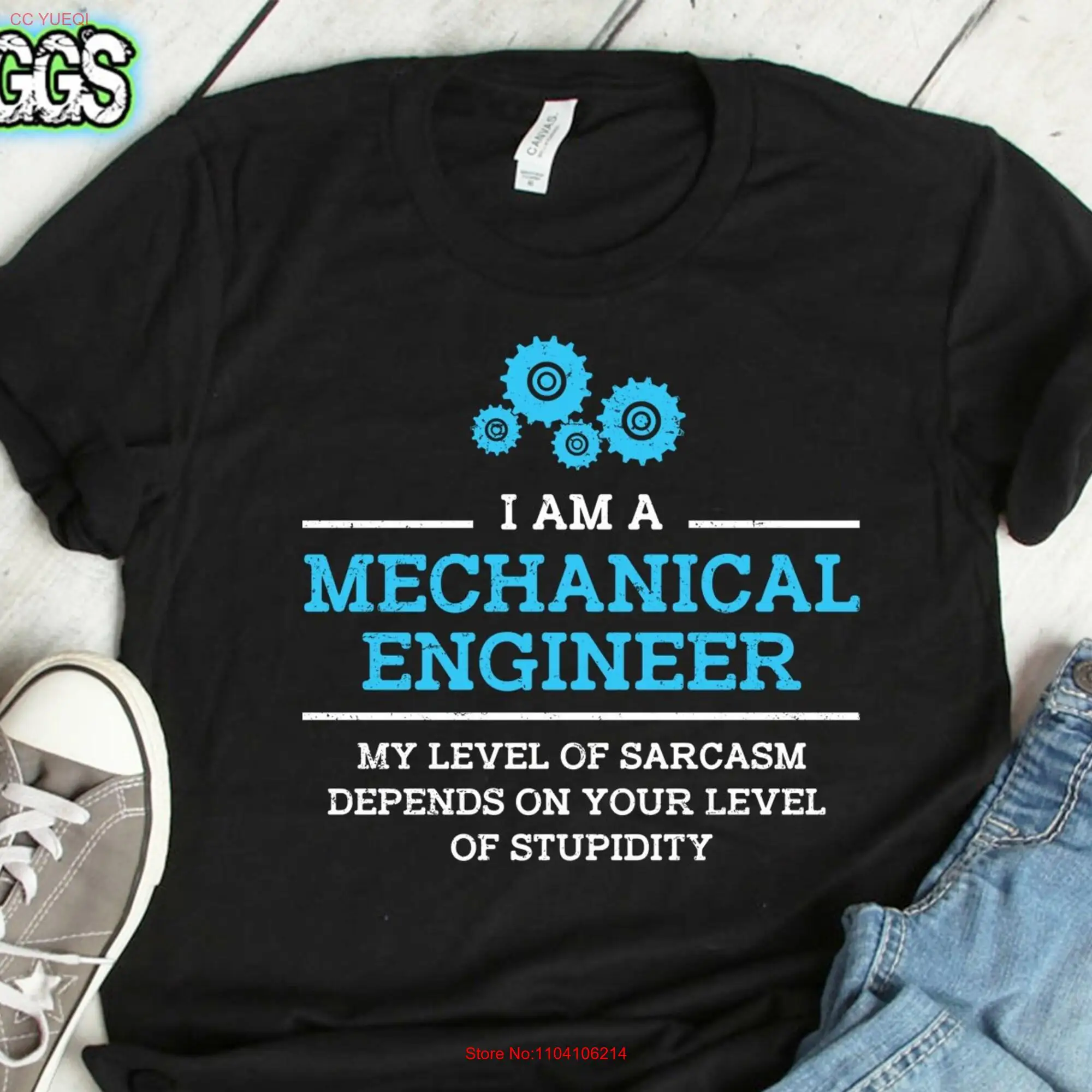 Sarcasm s Mechanical Engineer Stupid People Physics Math Nerd Geek Dad T Shirt long or short sleeves