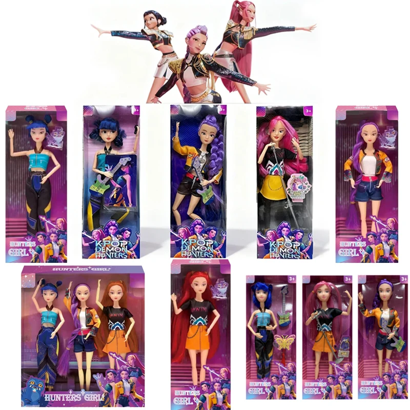

2026 Doll Toys Kpop Demon Hunters Action Figure Toy Rumi Mira Zoey Beautiful Princess Baby Girl Dolls Plastic DIY Toy for Girls