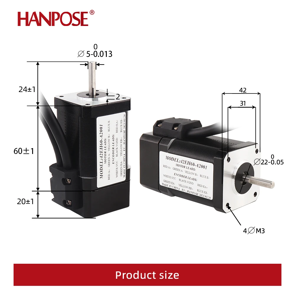 NEMA 17 Stepper Motor 42EH60A2001 motor 2A 0.8N.M and CL42 Closed Loop Driver CNC Controller