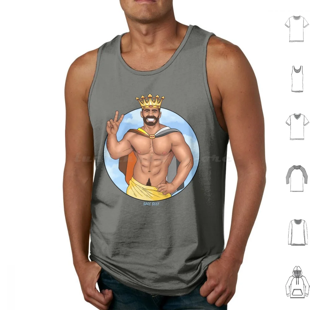 Bear King Tank Tops Print Cotton Barebeef Bears Bear Woof Pride Grrr Men Cute Bearart Bearpride Bearflag Growlr