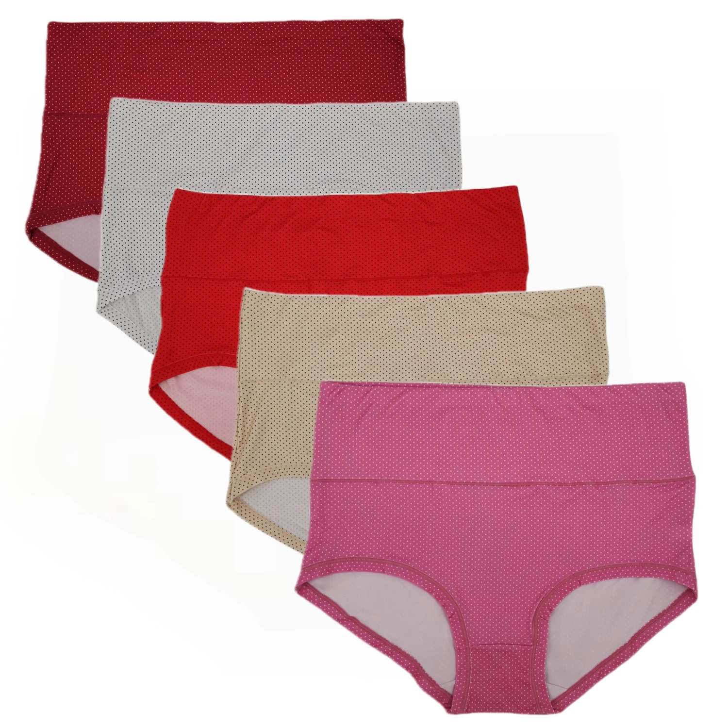 High-rise Women Underwear,Dots Women's Panties,Plus Size Women's Underpants,High Waist Women's Briefs With Dots Printing
