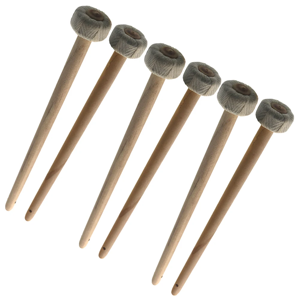 

6 Pcs Small Accessories for Gong Mallet Drum Mallets Percussion Sticks Musical Instrument Cotton Linen Mini Drumsticks