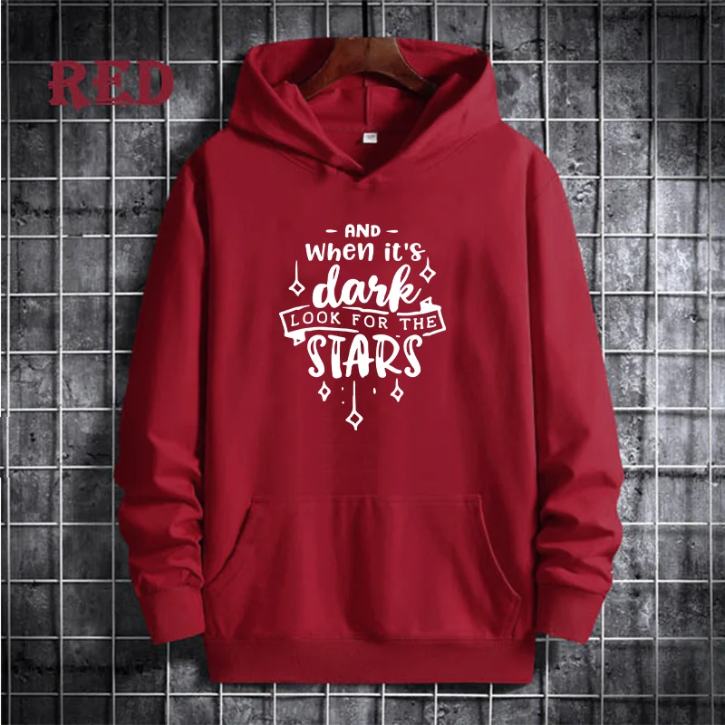 그리고 어두울 때는 별을 찾아보세요. 후드티 캐주얼 힙합 스트리트웨어 귀여운 여성 스포츠 풀오버