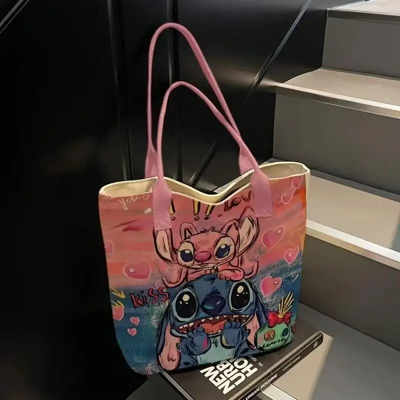Anime lilo e ponto bolsa de ombro ponto padrão bolsa de ombro senhoras sacolas coringa unissex sacos commuter bolsa presentes