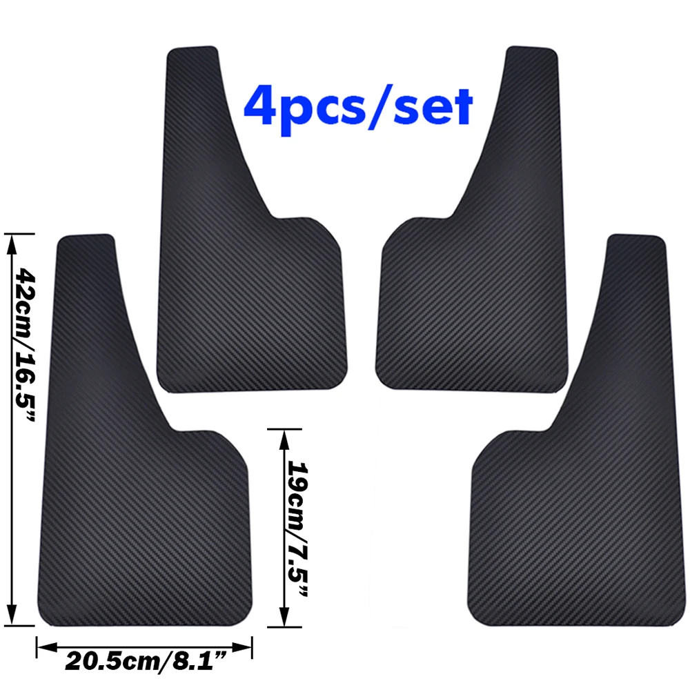 Universal Frente e traseira Mud Flaps, Splash Guards, Para-lamas, Efeito De Fibra De Carbono, Mudflaps, Carro, Auto, Van, SUV, Acessórios Pickup,