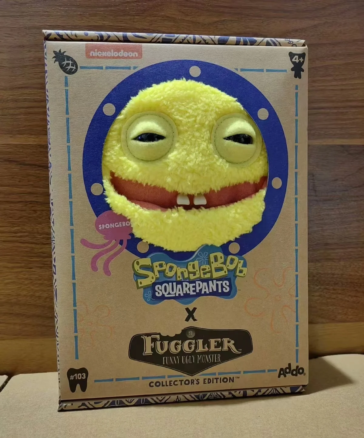 Genuine 22cm Original Fuggler Spongebob & Patrick Official Collab Plush - Toothy Ugly-Cute Tooth Monster Stuffed Doll Toys Gifts