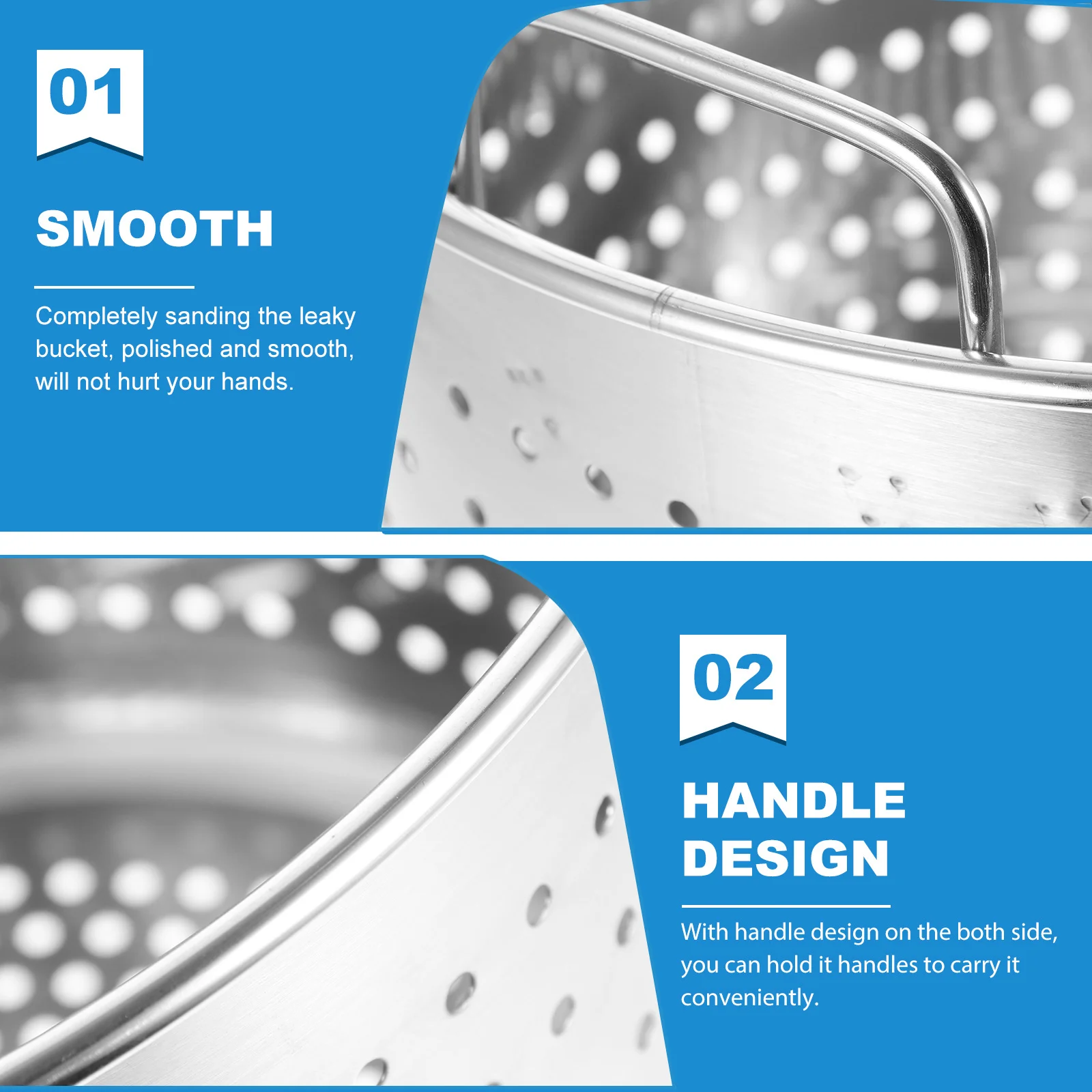 

Heavy Duty Stainless Steel Boil Basket for Seafood Crawfish Large Capacity Metal Leak Resistant Pot Multi Use Stewing and Frying