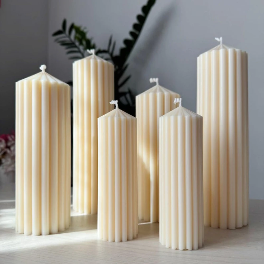 Multi Size Stripe Column Candle Acrylic Mold 3D Pencil Pillar Plastic Mould Geometry Wedding Scented Decor DIY Enthusiasts Gifts