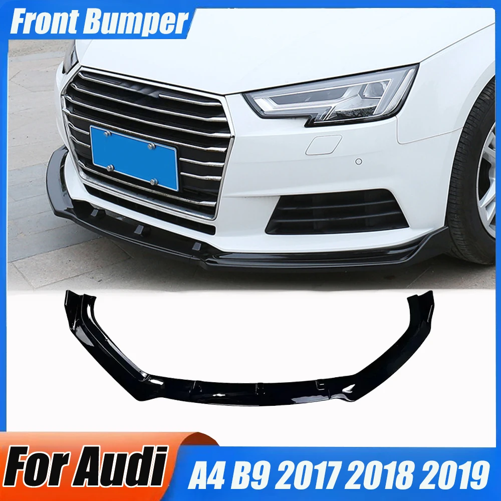 

Front Bumper Spoiler For Audi A4 B9 2017-2019 Lower Lip Splitter Bumper Cap Spoiler Chin Canards Covers Body Trim Guard kits