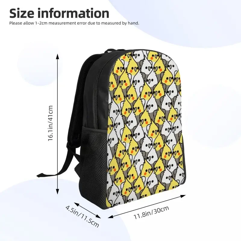 Plecak Parrot Birds Cockatiel Squad dla kobiet i mężczyzn Wodoodporna torba szkolna dla zwierząt z nadrukiem Bookbag