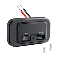 QC3.0 PD Car Charger Socket Quick Charge Dual USB with LED Light Outlet Panel Adapter 12/24V for Truck Camper Accessories