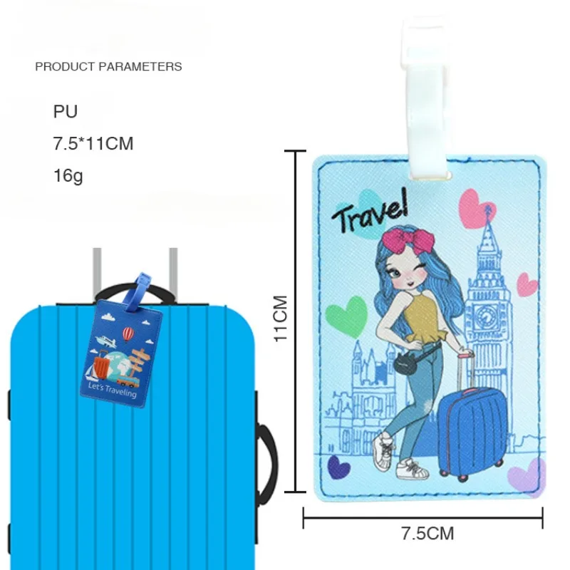 Cartoon Fashion Travel Girls Luggage Tag Women Suitcase Bagpack ID Name Tag Baggage Tag Luggage Marker