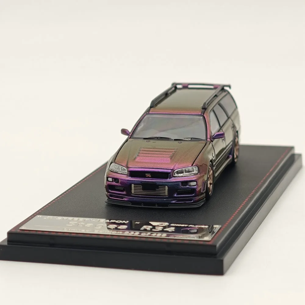 Ornamenti modello in lega Nissan Stagea GTR R34 in scala 1:64