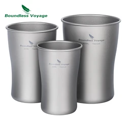 Boundless Voyage Titanium Beer Mugs Ultralight Coffee Tea Juicy Cups for Outdoor Camping Picnic Teacup 240ml 380ml 600ml