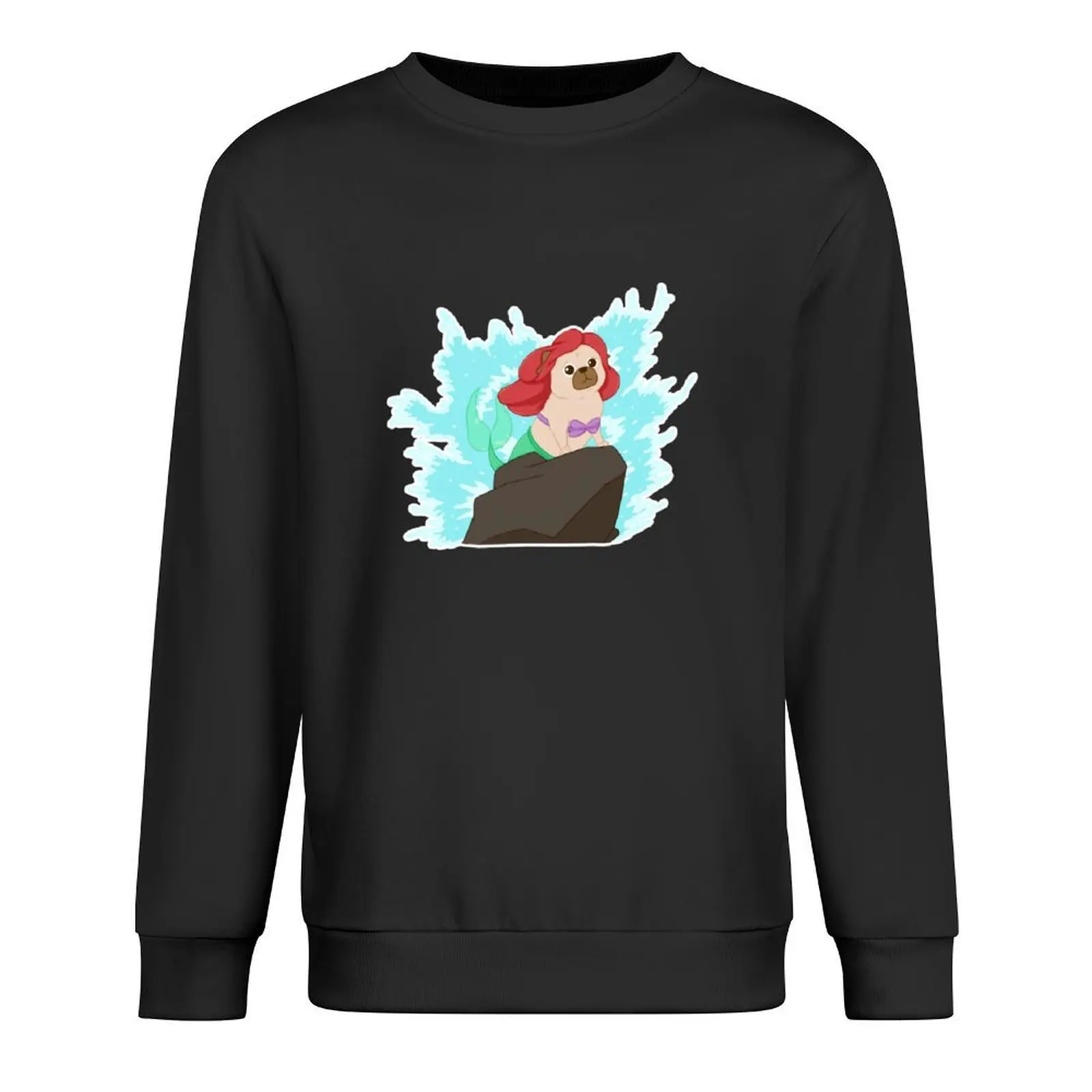 

Paw-t of your world,The Little mer-pug! Pullover tracksuits men's sweat-shirt sweatshirt men