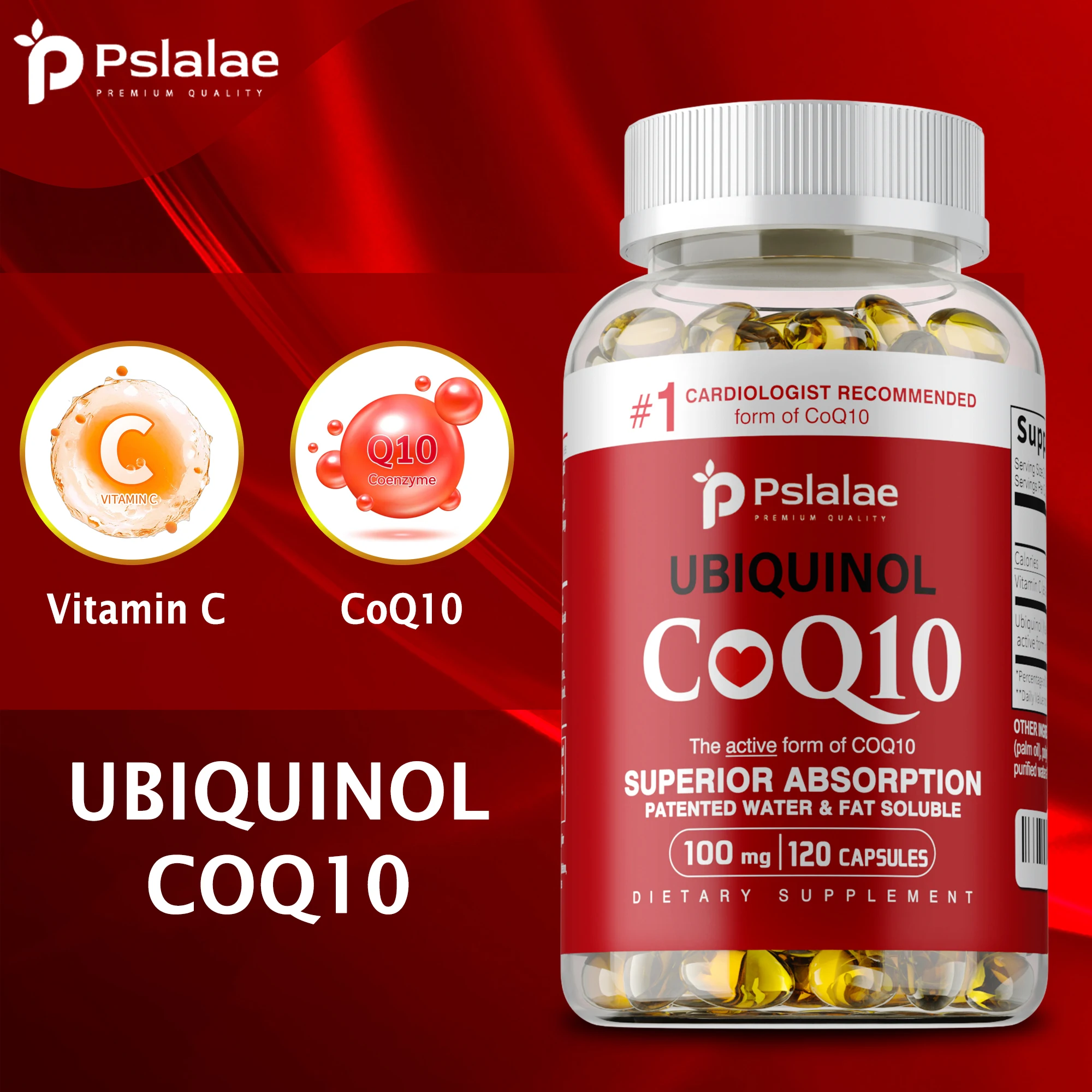Coq10 Ubiquinol Softgel - Cápsulas Blandas de Ubiquinol CoQ10 100mg,