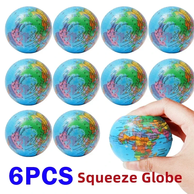 6Pcs Funny Squeeze Toys Stress Relief PU Foam Squeeze Ball Hand Wrist Exercise Sponge Toys For Kids Adults Fun & Education