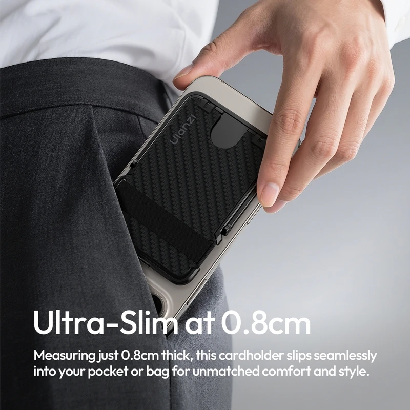 Ulanzi ML25 MagLock Kartenhalter für SIM-Pin, SD-Karten, TF-Karten mit Gummiband, Magnetring, doppelseitiger Magnetständer, Filmmodus