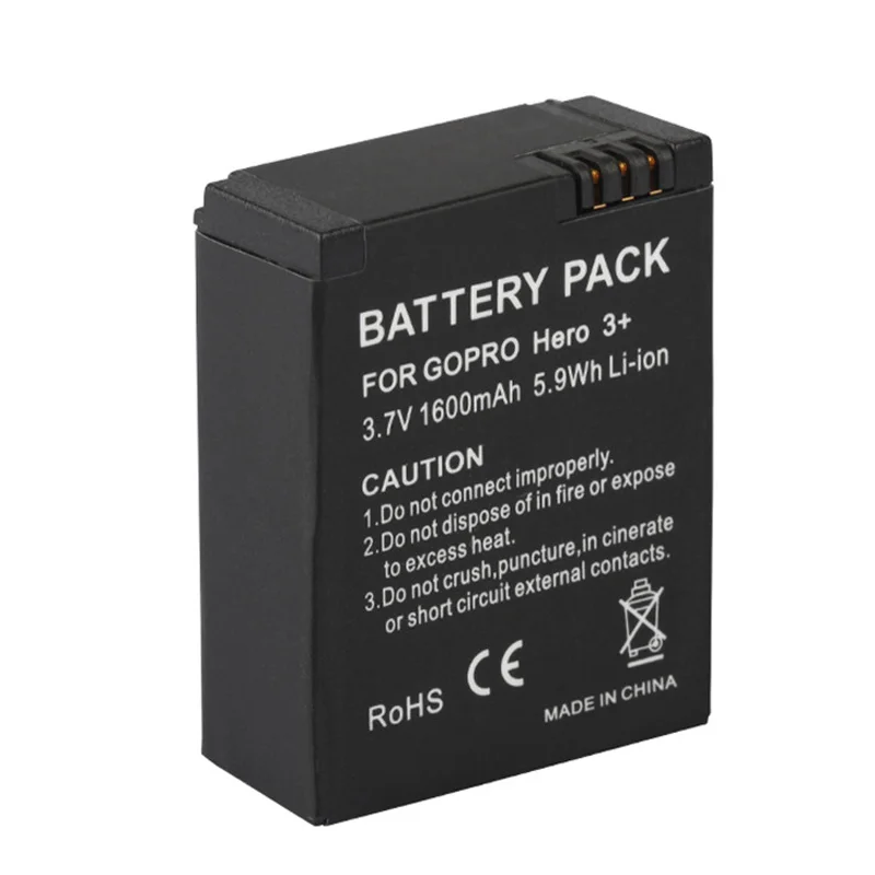 

AHDBT-301 AHDBT-201 Rechargeable Camera Batteries for Gopro Hero 3 Hero3 GO Pro Hero3+ Action Motion Camera Battery Replacement