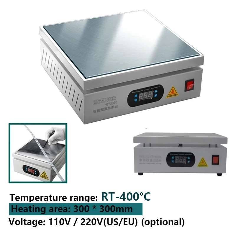 Stasiun Pemanas Digital 300*300Mm untuk Perbaikan PCB/LCD 1500W Platform Pemanasan Pelat Panas Elektronik dengan Kontrol Suhu