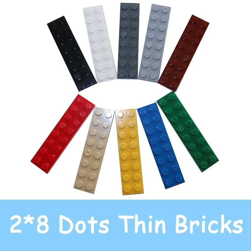 MOC assembler des particules 20 pièces taille 2x8 points plaque bricolage blocs de construction 2*8 figurines briques jouet éducatif créatif pour enfant 3034