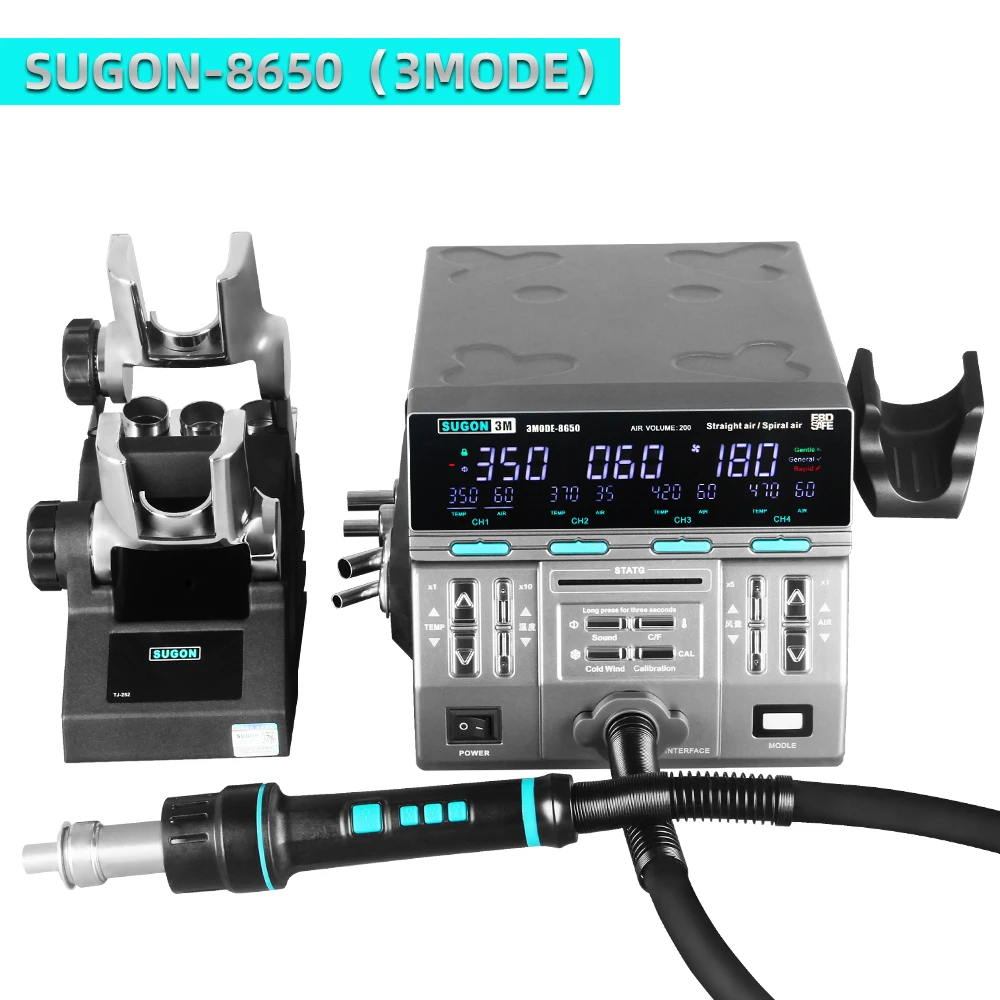 

SUGON 8650 Hot Air Gun Station 3 Mode 1300W Intelligent Digital Display Rework Station For BGA PCB Chip Welding Repair