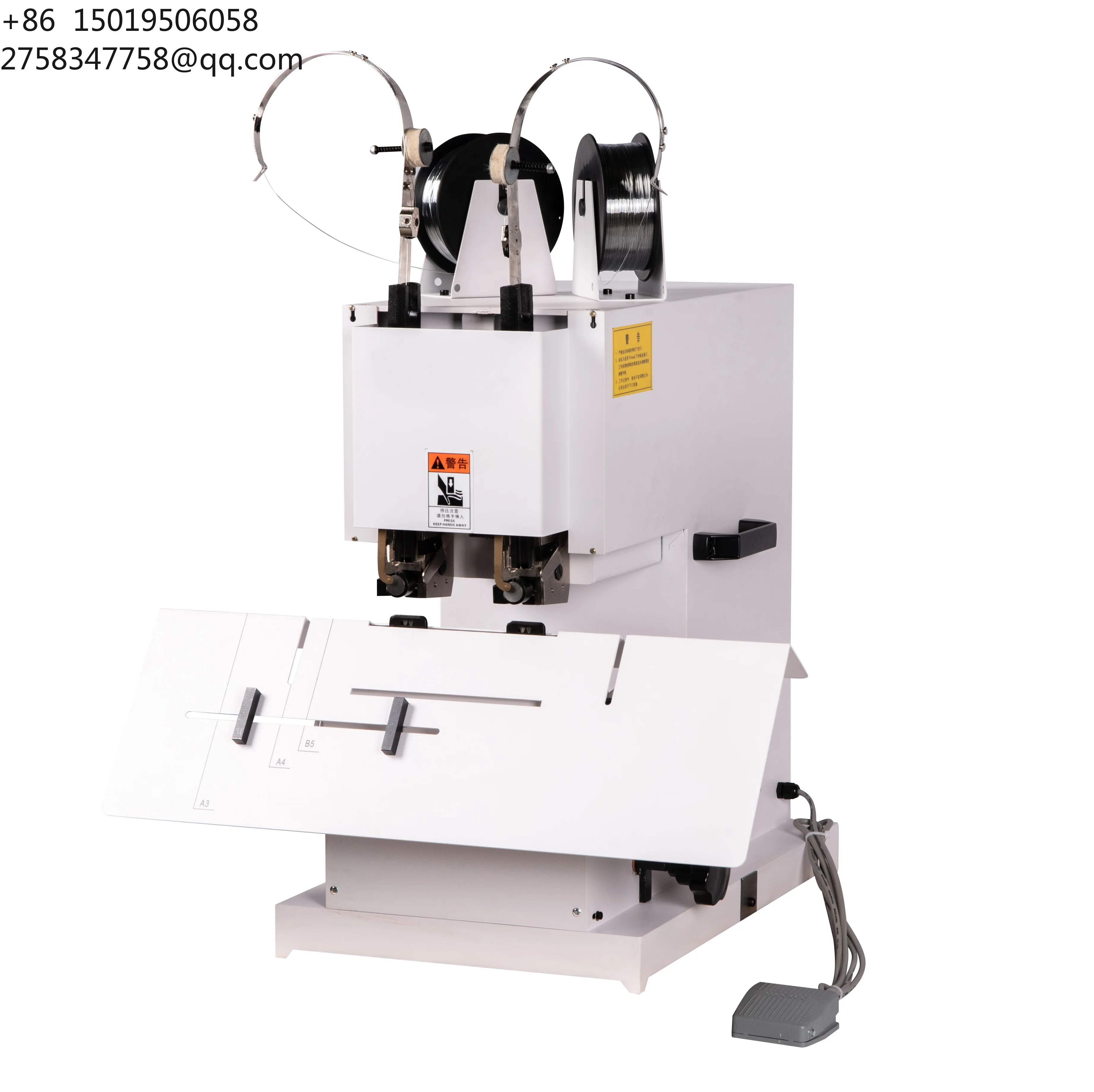 PG-200 Desktop Book Binding Machine Two Double Heads Saddle and Flat Wire Stitching Electric Power Source