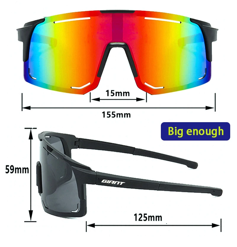 Riesige Langstrecken-Fahrradbrille, superleicht, für Herren und Damen, beschlagfrei, UV400-Schutz, MTB-Fahrradbrille mit Etui – Detail 5