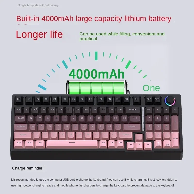 لوحة مفاتيح ميكانيكية SZBOX H98 98 مفتاحًا 3 أوضاع اتصال RGB لوحة مفاتيح الألعاب لألعاب الكمبيوتر المحمول والكمبيوتر الشخصي